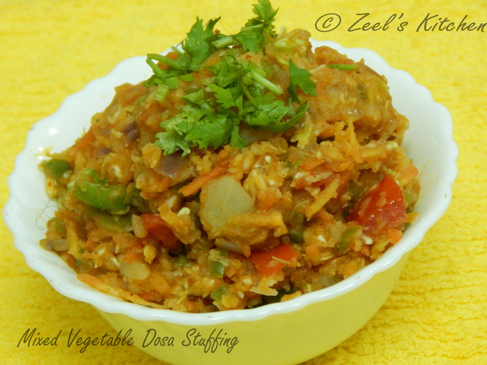 Mix Vegetable Dosa Stuffing Zeel's Kitchen