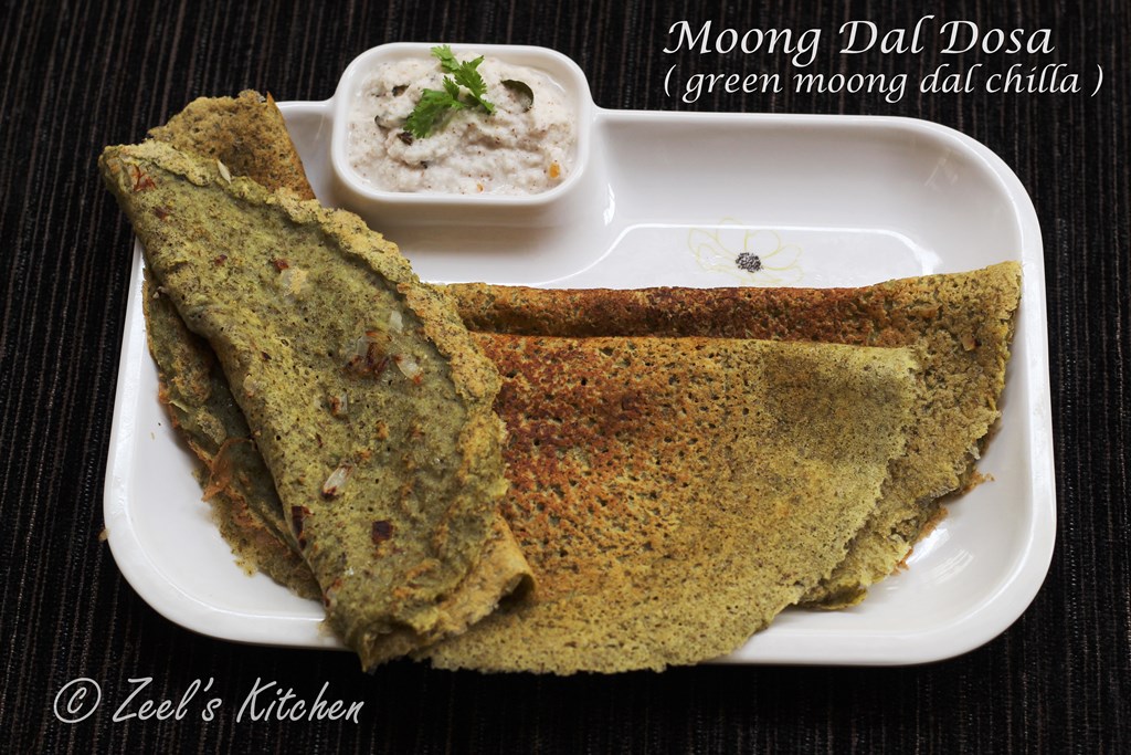 Moong Dal Dosa | Green Moong Dal Chilla | Pesarattu
