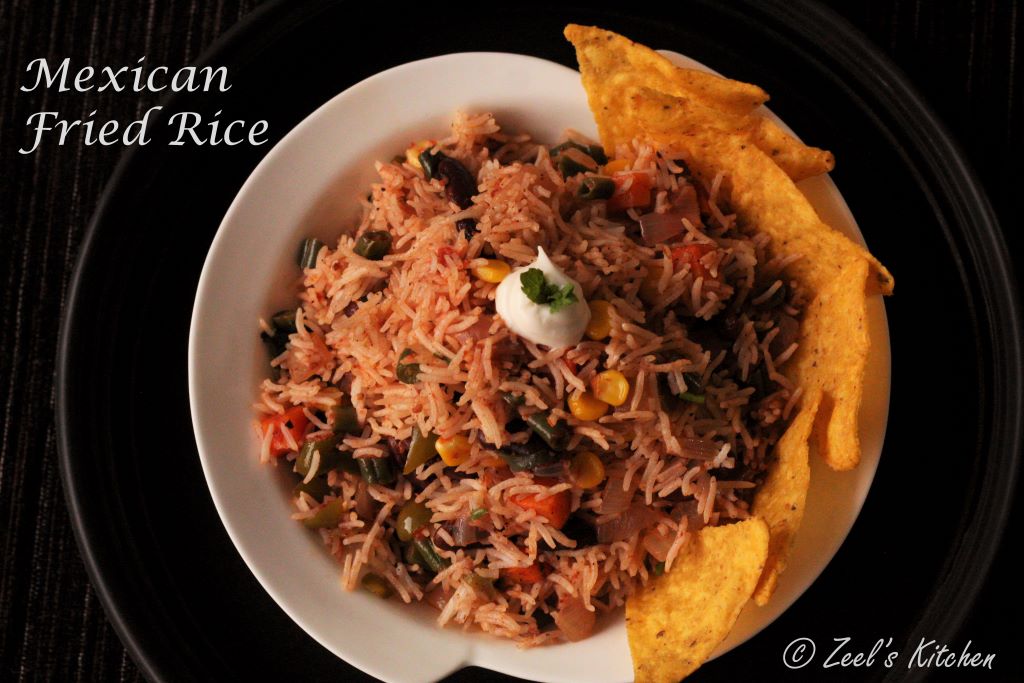 Vegetarian Mexican Fried Rice Recipe - Indian Restaurant style