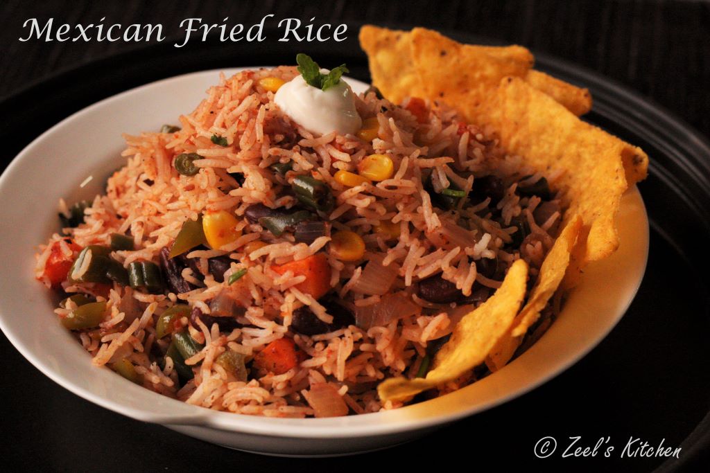 Vegetarian Mexican Fried Rice Recipe - Indian Restaurant style
