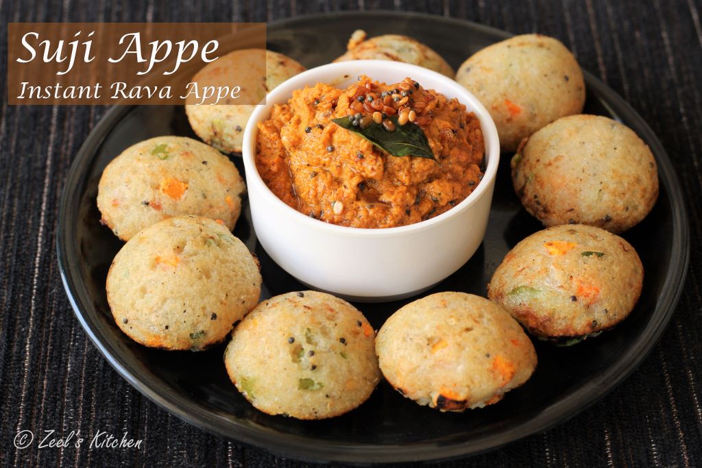 Suji Appe | Instant Rava Appe Recipe | Quick Vegetable Paniyaram | Semolina Pancake Puffs