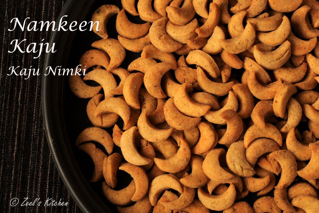 Namkeen Kaju Mathri | Kaju Nimki | Masala Fried Kaju | Kaju Namakpare | Cresent or Cashew Shaped Crispy Fried Snack