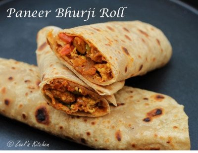 Paneer Bhurji Roll Recipe | Paneer Bhurji Wraps Recipe - Zeel's Kitchen