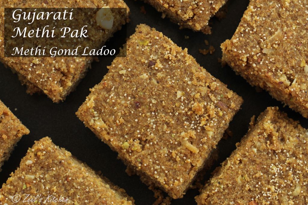Gujarati Methi Pak | Methi Gond Ladoo | Methi Gond Sukhdi | Winter Special Spiced Fenugreek Fudge Recipe