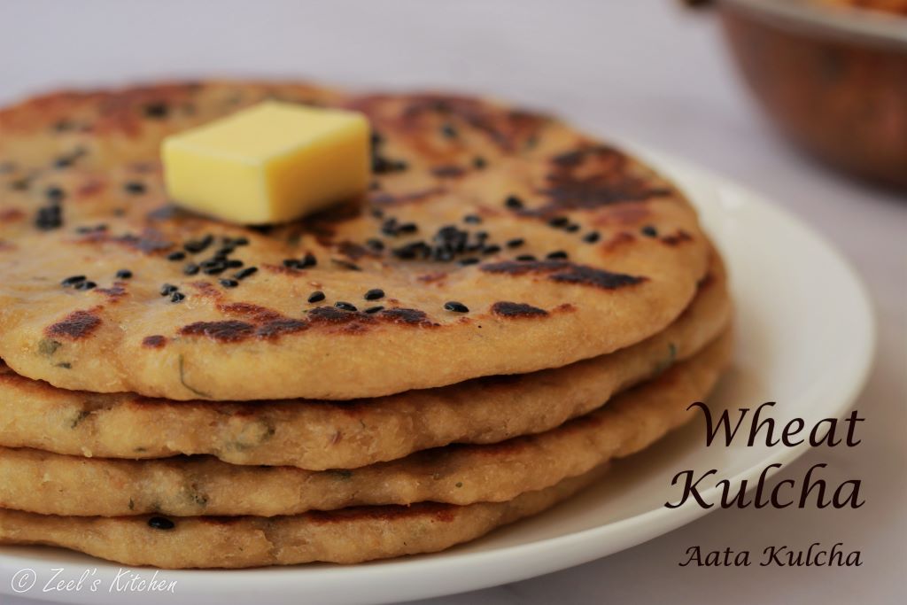 Wheat Kulcha on Tawa | Whole Wheat Flour Kulcha Recipe | Atta Kulcha on Tawa | No Maida No Oven Kulcha Recipe 